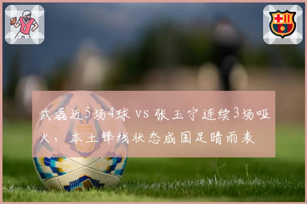 武磊近5场4球 vs 张玉宁连续3场哑火,本土锋线状态成国足晴雨表